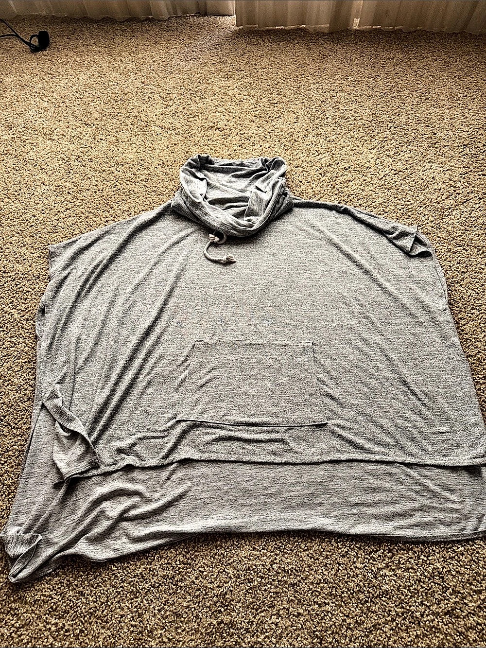 Steve Madden Gray Cowl Neck Hoodie Size Small